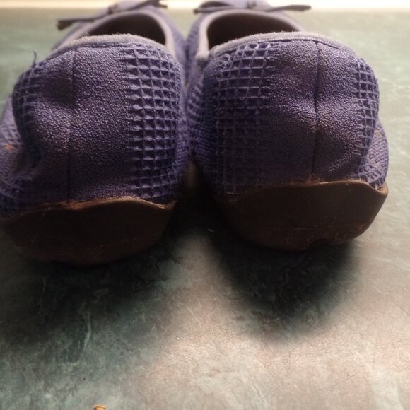 𝅺Soft Style by Hush Puppies Blue Fabric Heartbreaker Bow Ballet Flats, Size 8.5 - Picture 3 of 4